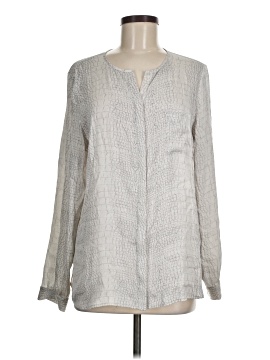 Repeat Cashmere Long Sleeve Silk Top