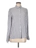 Be Cool Stripes Silver Long Sleeve Blouse Size M - photo 1