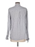 Be Cool Stripes Silver Long Sleeve Blouse Size M - photo 2