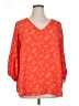 Collective Concepts 100% Polyester Orange 3/4 Sleeve Blouse Size 1X - photo 1