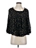 Floreat 100% Viscose Stars Black 3/4 Sleeve Blouse Size S - photo 1