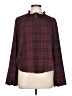 Thakoon Plaid Burgundy Long Sleeve Blouse Size 10 - photo 1