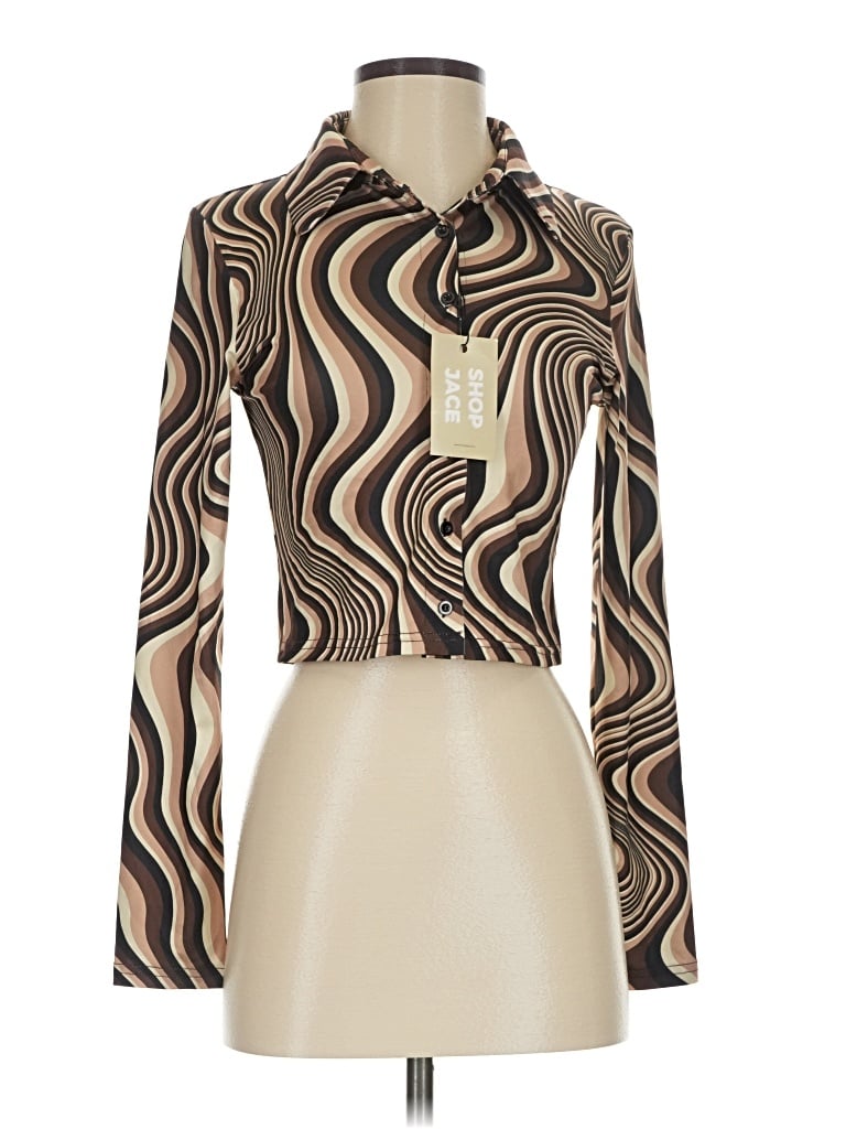 Assorted Brands Long Sleeve Blouse In Brown