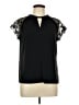 Worthington Black Short Sleeve Blouse Size L - photo 1