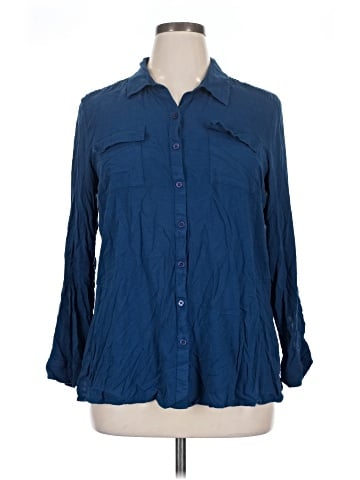 New Directions 3/4 Sleeve Button-Down Shirt (view 1)
