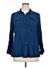New Directions Blue 3/4 Sleeve Button-Down Shirt Size XL (petite) - photo 1