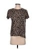Zara Animal Print Brown Short Sleeve Top Size S - photo 1