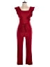 Aqua Solid Red Jumpsuit Size L - photo 1