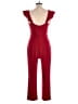 Aqua Solid Red Jumpsuit Size L - photo 2