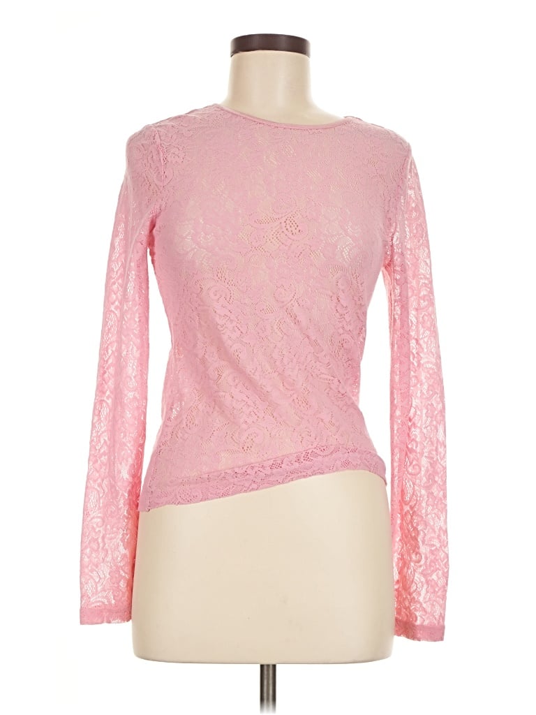 Pre-owned Halogen Long Sleeve T-shirt In Pink