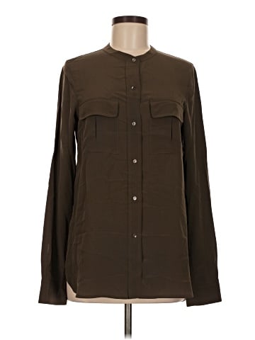 Vince. Long Sleeve Silk Top (view 1)