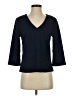 Ann Taylor 100% Polyester Blue 3/4 Sleeve Top Size S - photo 1