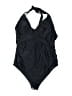 Unbranded Solid Black One Piece Swimsuit Size M - photo 1