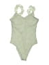 Shein Stripes Green One Piece Swimsuit Size S - photo 1
