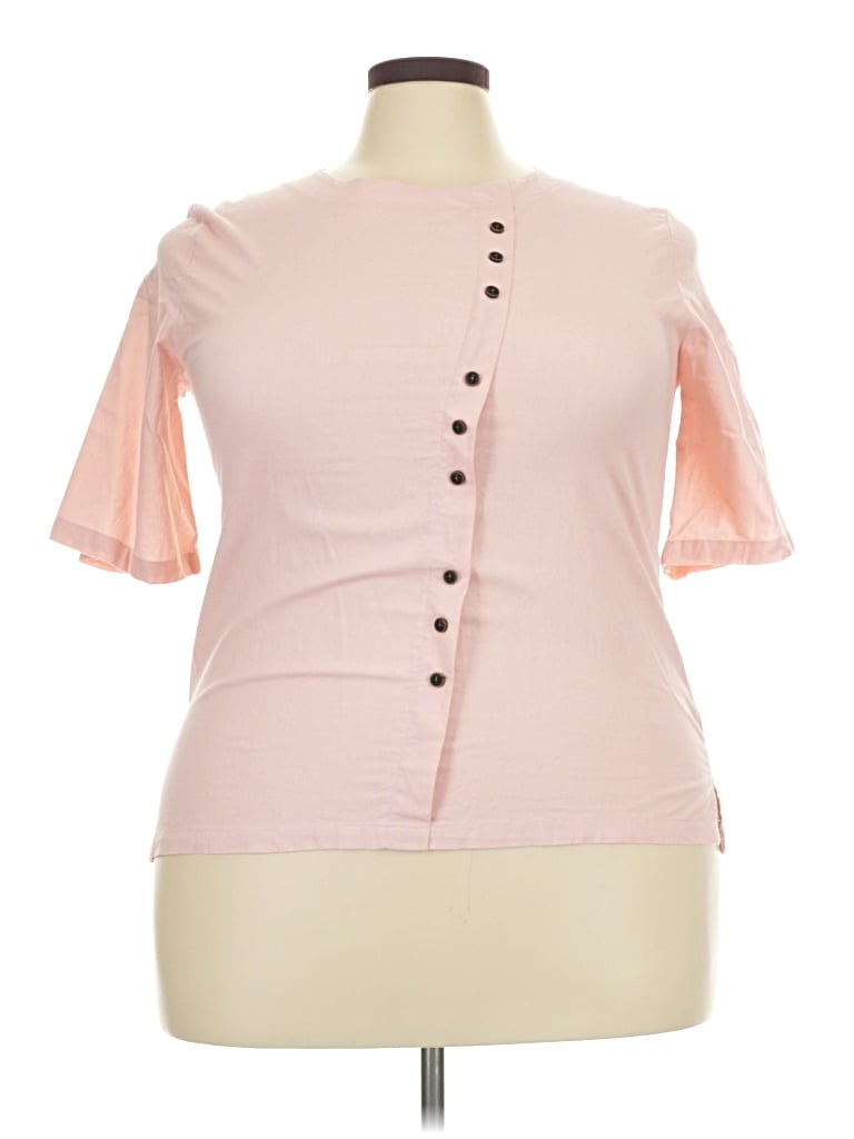Pre-owned Unbranded Short Sleeve Blouse In Pink