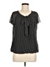 Sara Michelle 100% Polyester Polka Dots Black Short Sleeve Blouse Size M - photo 1