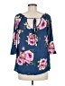 Bobeau Blue 3/4 Sleeve Blouse Size M - photo 2