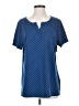 Chic Polka Dots Blue Short Sleeve Henley Size S - photo 1