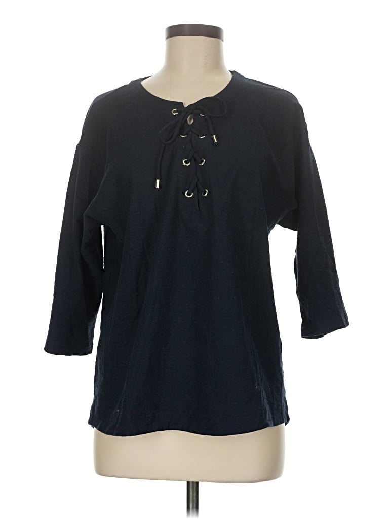 Pre-owned Tommy Hilfiger 3/4 Sleeve T-shirt In Blue