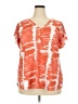 Shein Curve Tie-dye Orange Short Sleeve Blouse Size 2X - photo 1