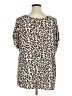 Como Blu Animal Print Tan Short Sleeve T-Shirt Size 1X - photo 2