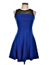 Bar III Solid Blue Cocktail Dress Size L - photo 1