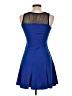 Bar III Solid Blue Cocktail Dress Size L - photo 2