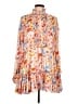 Buddy Love 100% Polyester Print Orange Casual Dress Size L - photo 1