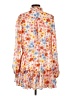 Buddy Love 100% Polyester Print Orange Casual Dress Size L - photo 2
