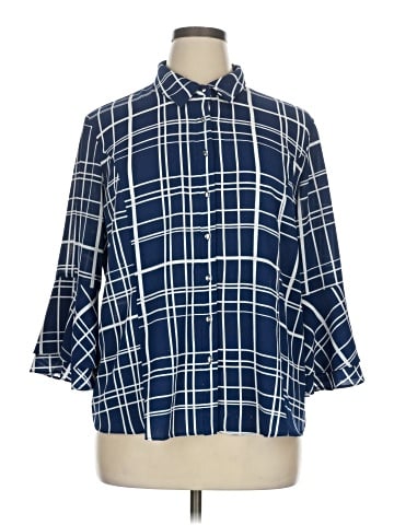 Sami & JO 3/4 Sleeve Button-Down Shirt (view 1)