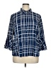 Sami & JO Blue 3/4 Sleeve Button-Down Shirt Size XL - photo 1