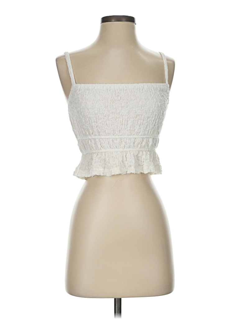 Pre-owned Billabong Sleeveless Top Ivory Strapless Neckline Tops In White