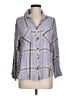 Simply Styled Plaid Gray 3/4 Sleeve Button-Down Shirt Size M - photo 1