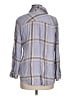 Simply Styled Plaid Gray 3/4 Sleeve Button-Down Shirt Size M - photo 2