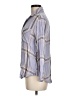 Simply Styled Plaid Gray 3/4 Sleeve Button-Down Shirt Size M - photo 5