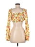 Wild Fable 100% Polyester Yellow Orange Long Sleeve Blouse Size M - photo 2