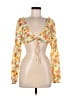 Wild Fable 100% Polyester Yellow Orange Long Sleeve Blouse Size M - photo 1