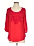 Blue Rain 100% Polyester Red 3/4 Sleeve Blouse Size S - photo 1