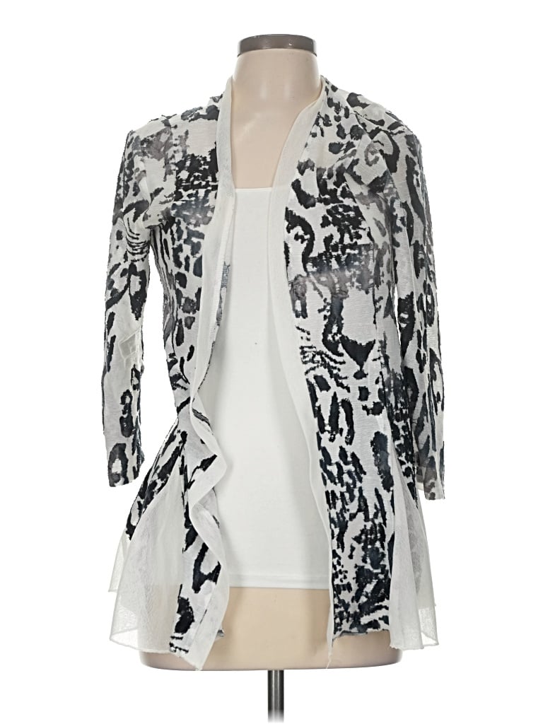 Pre-owned Chico's Kimono In Silver