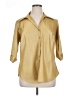 Studio C Metallic Gold 3/4 Sleeve Button-Down Shirt Size 14 - 16 - photo 1