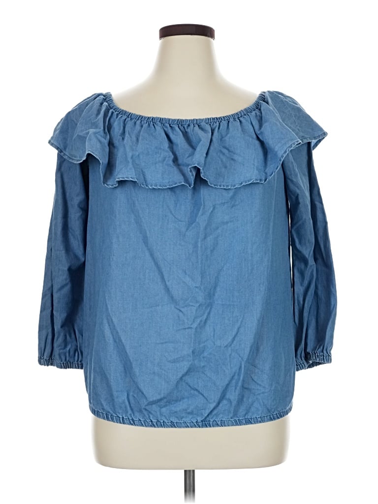 Pre-owned Michael Michael Kors 3/4 Sleeve Blouse In Blue