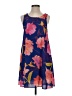 Everly 100% Polyester Print Blue Casual Dress Size S - photo 1