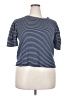 POPSUGAR Stripes Blue Short Sleeve Turtleneck Size XXL - photo 1
