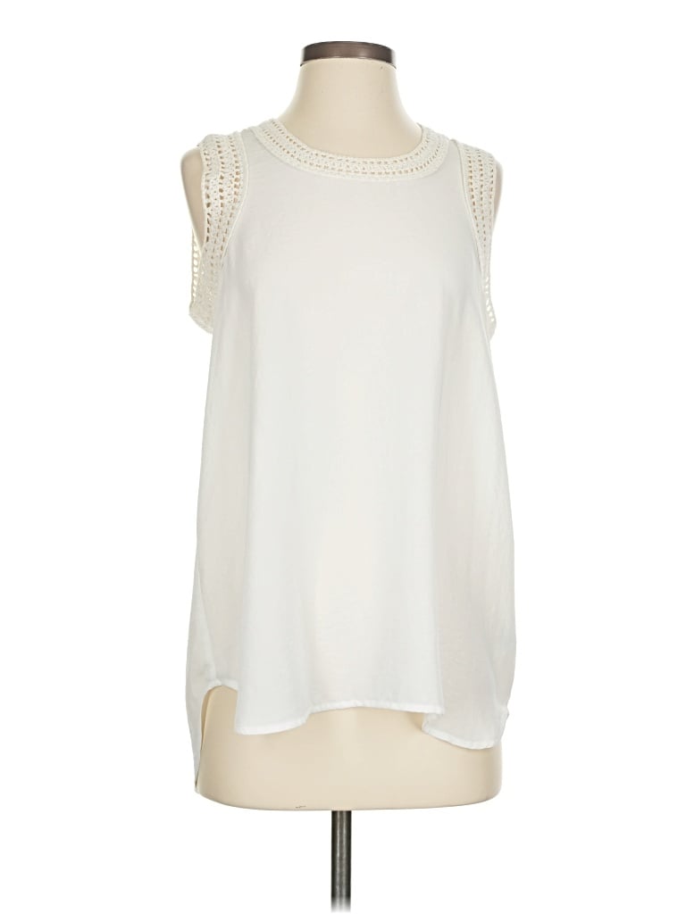 Pre-owned Cabi Sleeveless Blouse In White