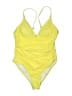 Unbranded Solid Yellow One Piece Swimsuit Size S (estimated) - photo 1