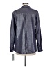 NY Collection Metallic Blue Long Sleeve Button-Down Shirt Size M - photo 2