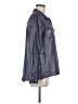 NY Collection Metallic Blue Long Sleeve Button-Down Shirt Size M - photo 4