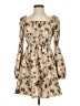 Shein 100% Polyester Floral Tan Casual Dress Size XS - photo 1