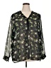 Liz Claiborne 100% Polyester Floral Black Long Sleeve Blouse Size 2X - photo 1