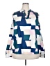 Unbranded 100% Polyester Color Block Blue Long Sleeve Blouse Size 2X - photo 1